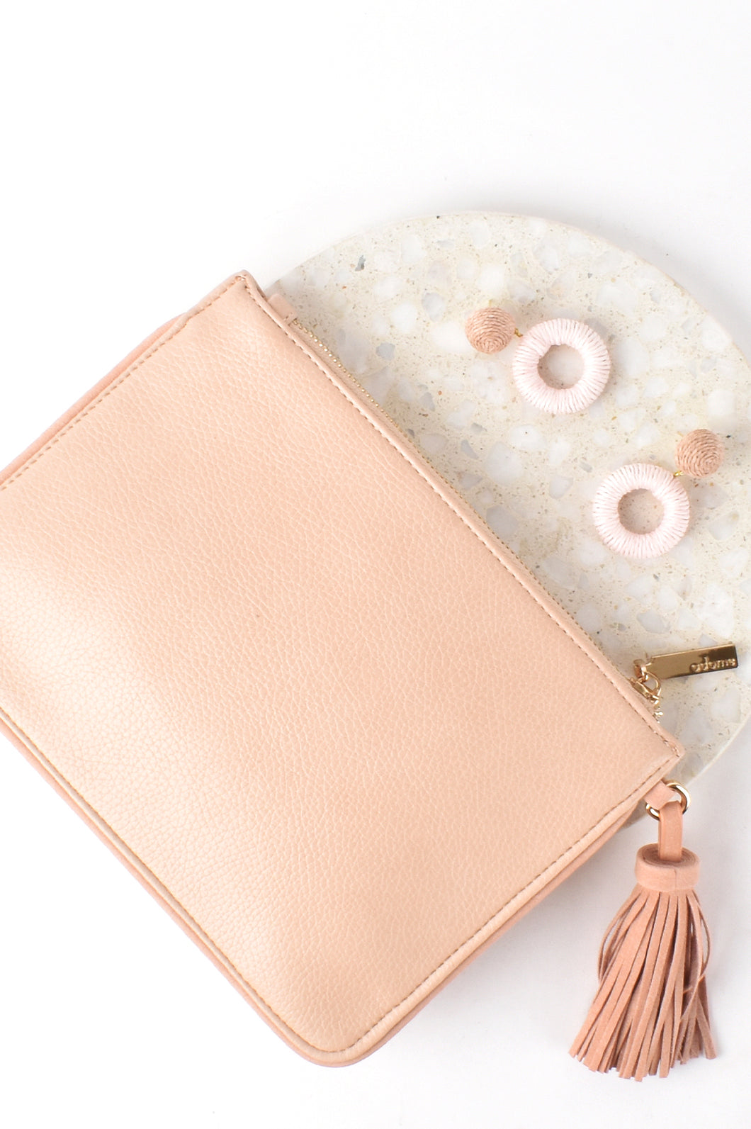 Petra Vegan Leather Piped Pouch